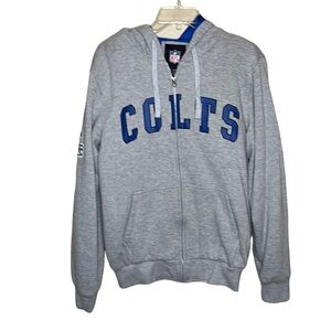 NFL Indianapolis Colts Gray front zip Hooded Sweatshirt